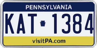PA license plate KAT1384