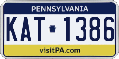 PA license plate KAT1386