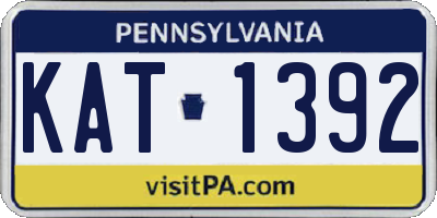 PA license plate KAT1392
