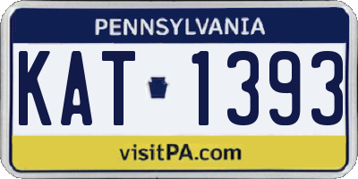 PA license plate KAT1393