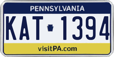 PA license plate KAT1394