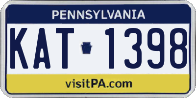PA license plate KAT1398