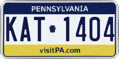 PA license plate KAT1404