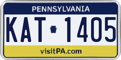 PA license plate KAT1405