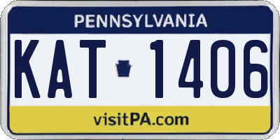 PA license plate KAT1406