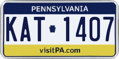 PA license plate KAT1407