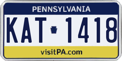 PA license plate KAT1418