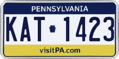 PA license plate KAT1423