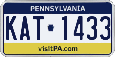 PA license plate KAT1433