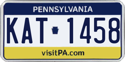 PA license plate KAT1458