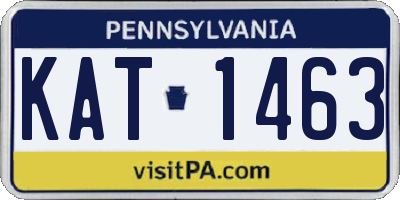 PA license plate KAT1463