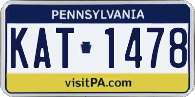 PA license plate KAT1478