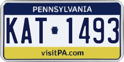 PA license plate KAT1493