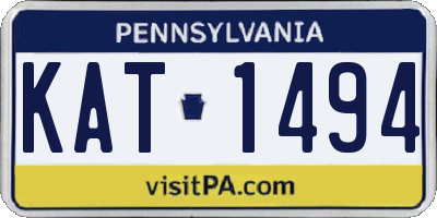 PA license plate KAT1494
