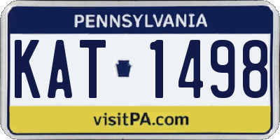 PA license plate KAT1498