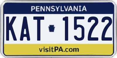 PA license plate KAT1522