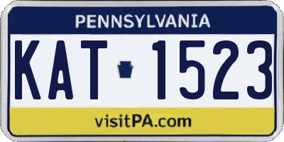 PA license plate KAT1523