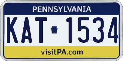 PA license plate KAT1534
