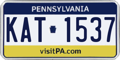 PA license plate KAT1537