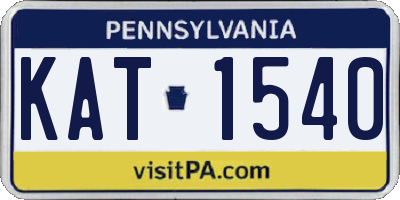 PA license plate KAT1540