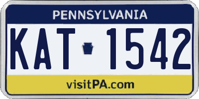 PA license plate KAT1542