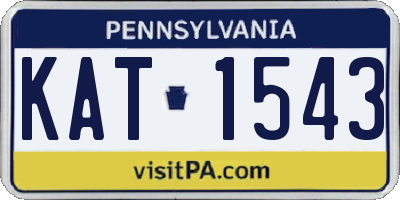 PA license plate KAT1543