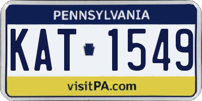 PA license plate KAT1549