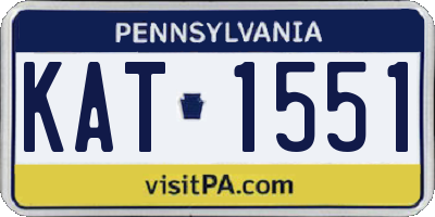 PA license plate KAT1551