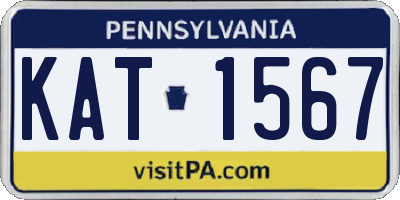 PA license plate KAT1567
