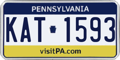 PA license plate KAT1593