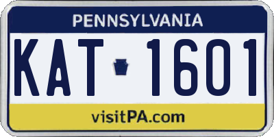 PA license plate KAT1601
