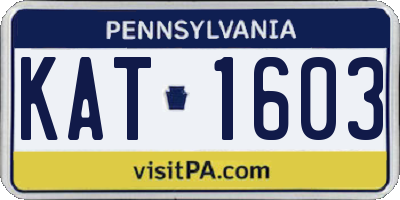PA license plate KAT1603