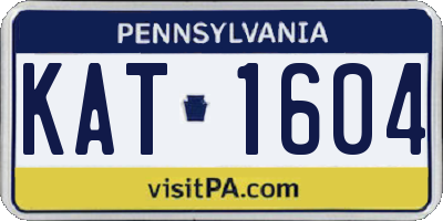 PA license plate KAT1604