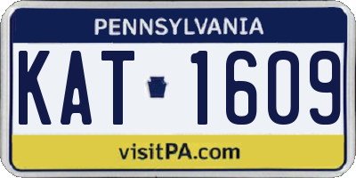 PA license plate KAT1609