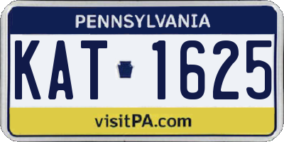 PA license plate KAT1625