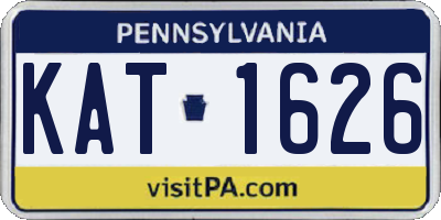 PA license plate KAT1626