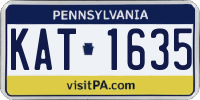 PA license plate KAT1635