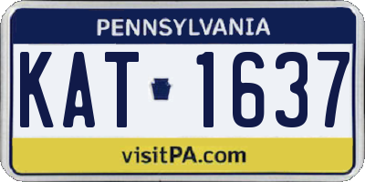 PA license plate KAT1637