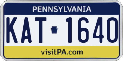 PA license plate KAT1640