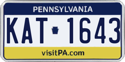 PA license plate KAT1643