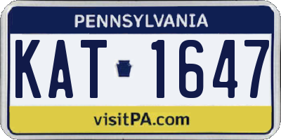 PA license plate KAT1647