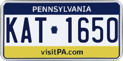 PA license plate KAT1650