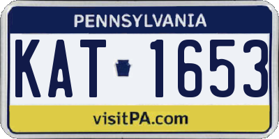PA license plate KAT1653