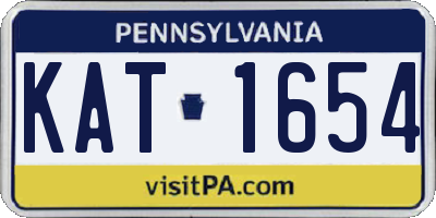 PA license plate KAT1654
