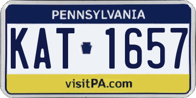 PA license plate KAT1657
