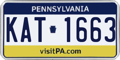 PA license plate KAT1663