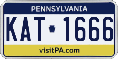 PA license plate KAT1666