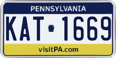 PA license plate KAT1669