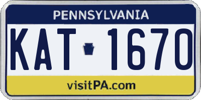 PA license plate KAT1670