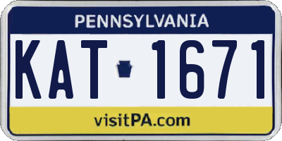 PA license plate KAT1671